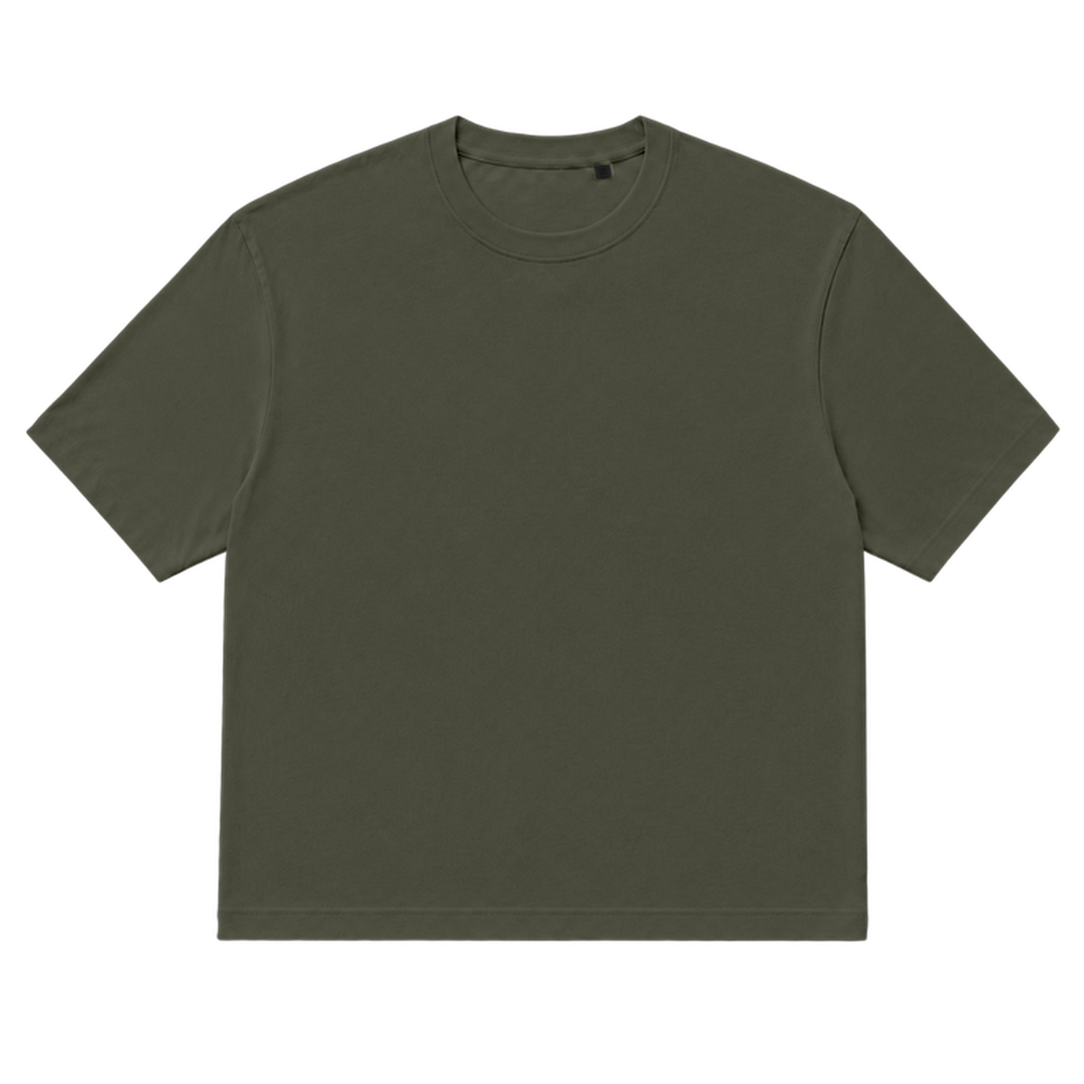 T-shirt EASE coupe relaxed, coloris olive fonce, vue de face