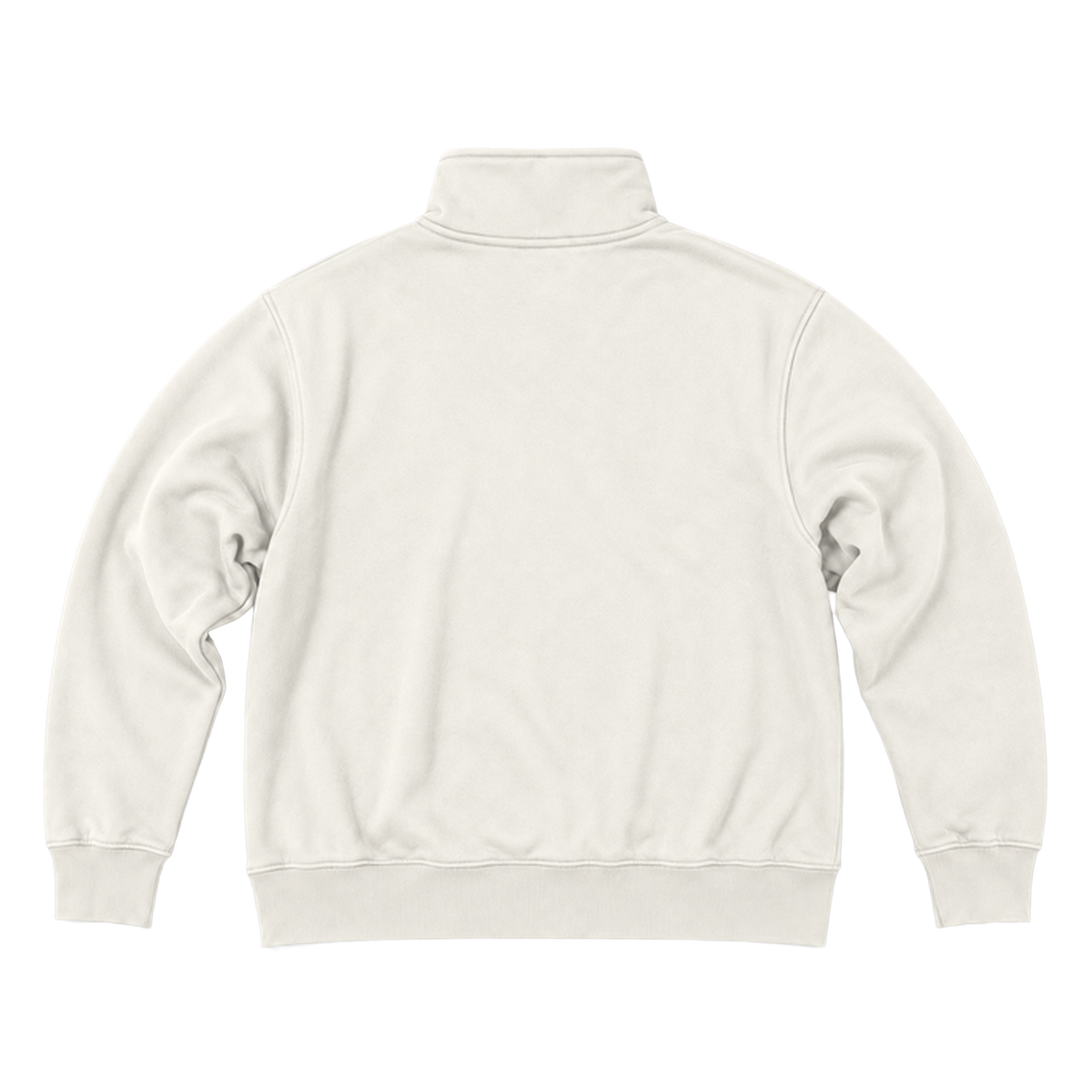 Quarter zip EDGE coupe relaxed, coloris blanc casse, vue de dos