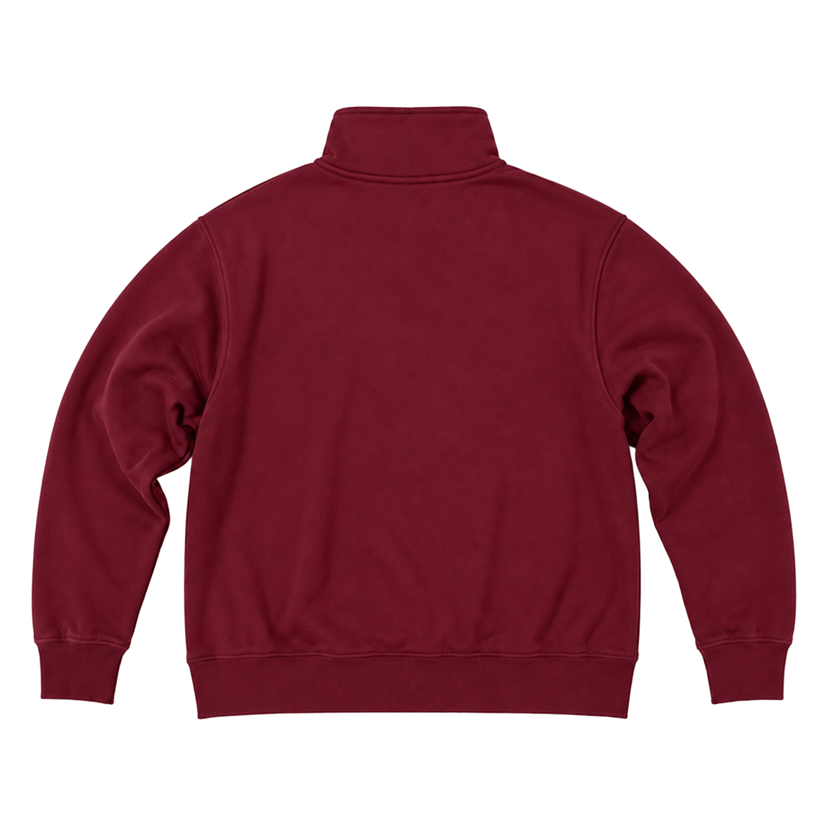 Quarter zip EDGE coupe relaxed, coloris bordeaux, vue de dos