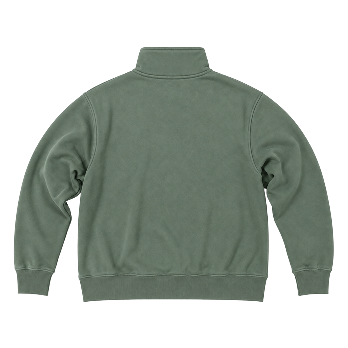 Quarter zip EDGE coupe relaxed, coloris sauge, vue de dos