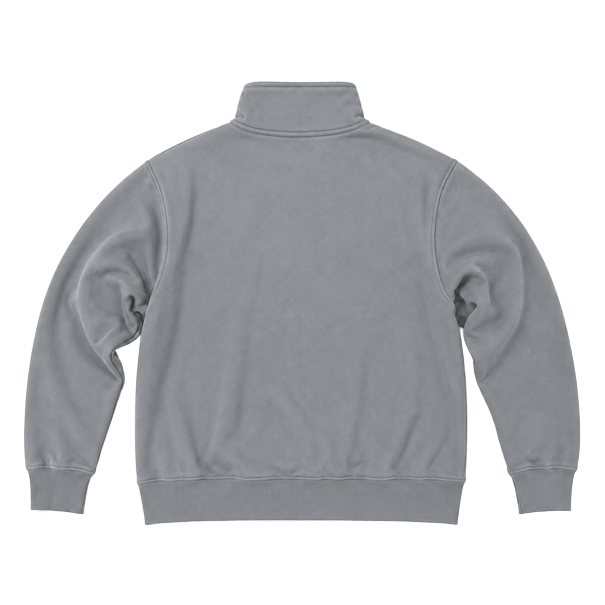 Quarter zip EDGE coupe relaxed, coloris gris, vue de dos