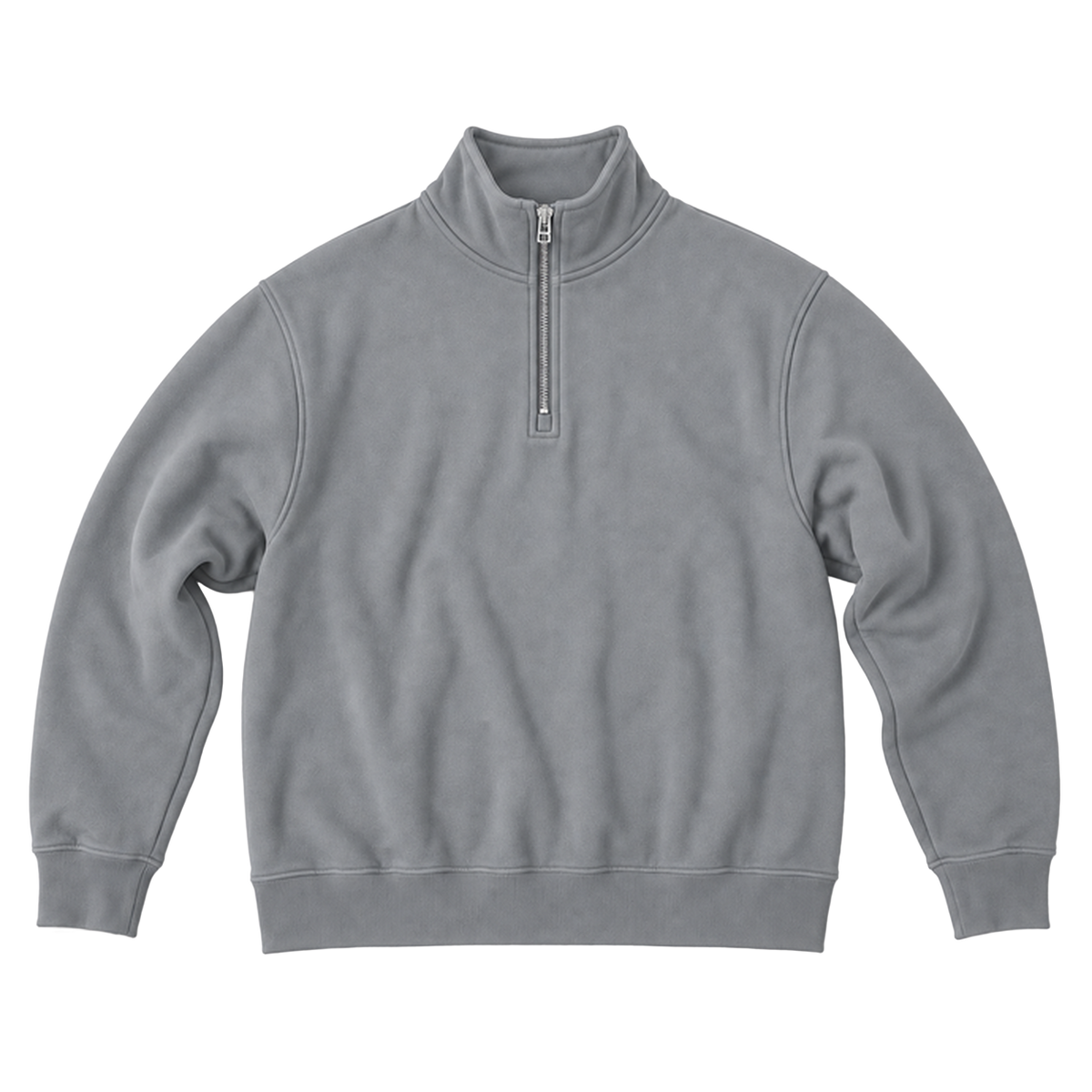 Quarter zip EDGE coupe relaxed, coloris gris, vue de face