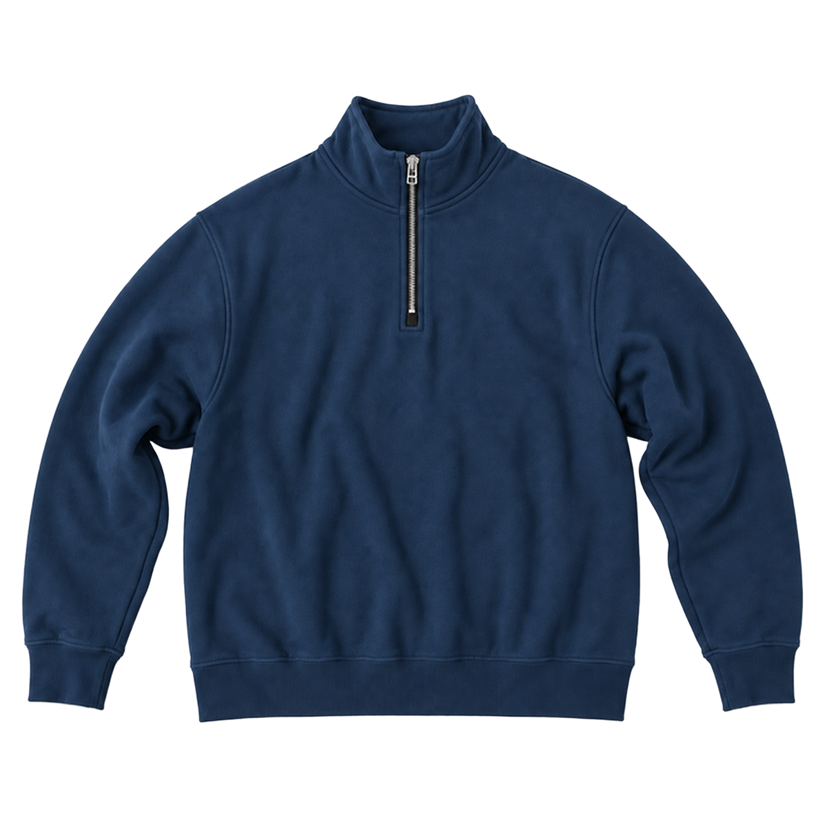 Quarter zip EDGE coupe relaxed, coloris bleu petrole, vue de face
