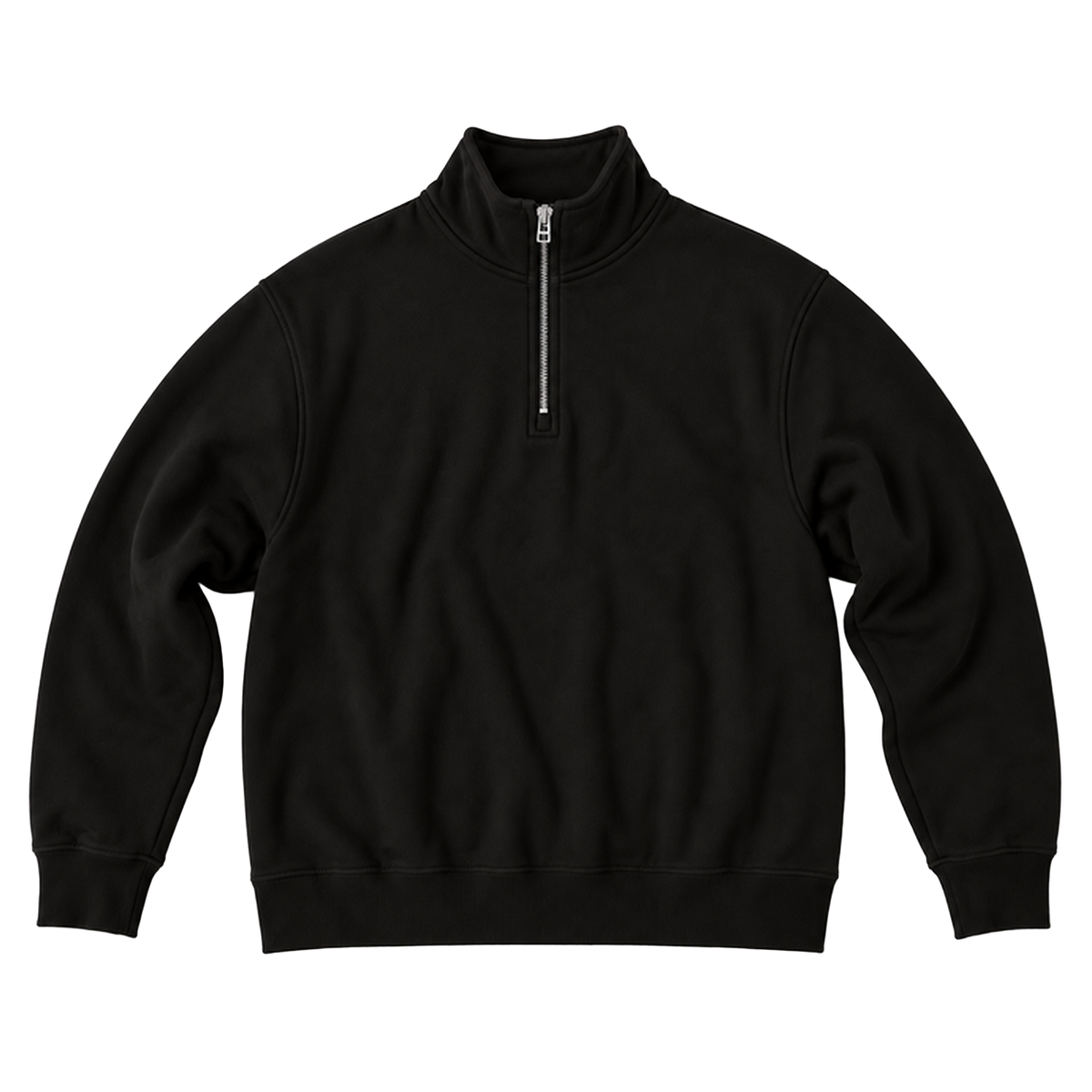 Quarter zip EDGE coupe relaxed, coloris noir, vue de face