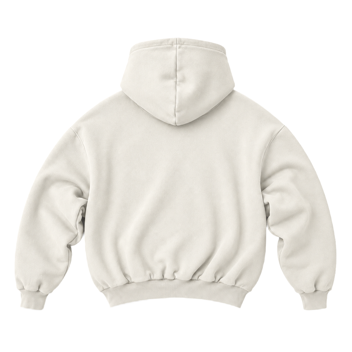 Hoodie FOLD coupe balloon, coloris blanc casse, vue de dos