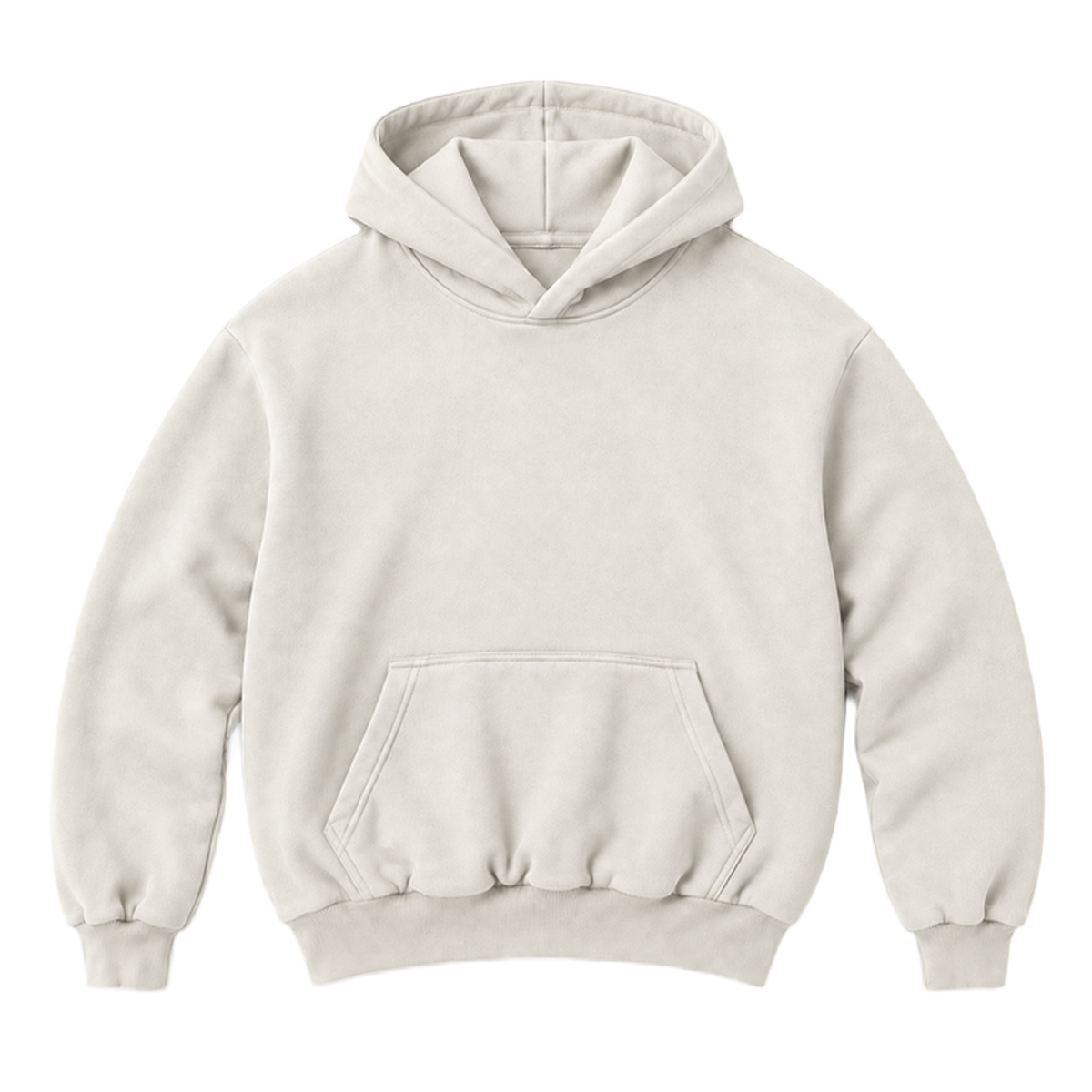Hoodie FOLD coupe balloon, coloris blanc casse, vue de face