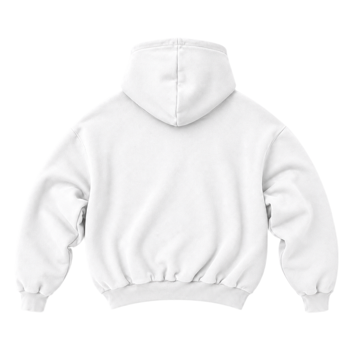 Hoodie FOLD coupe balloon, coloris blanc, vue de dos