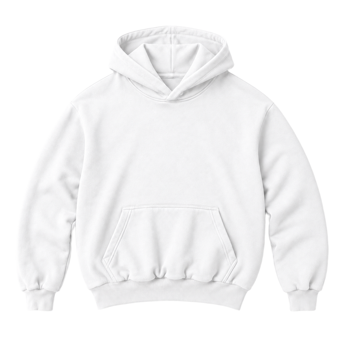 Hoodie FOLD coupe balloon, coloris blanc, vue de face