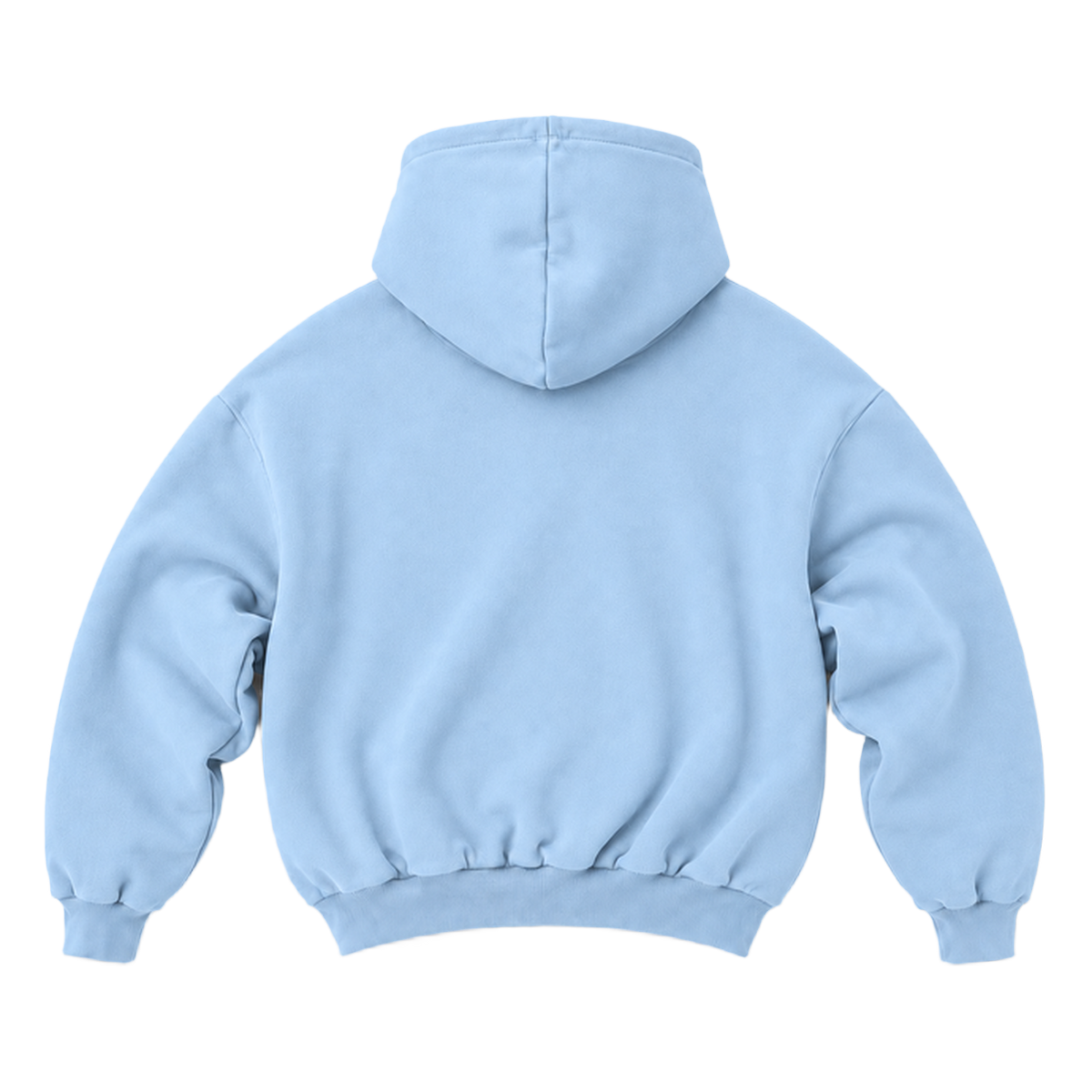 Hoodie FOLD coupe balloon, coloris bleu clair, vue de dos