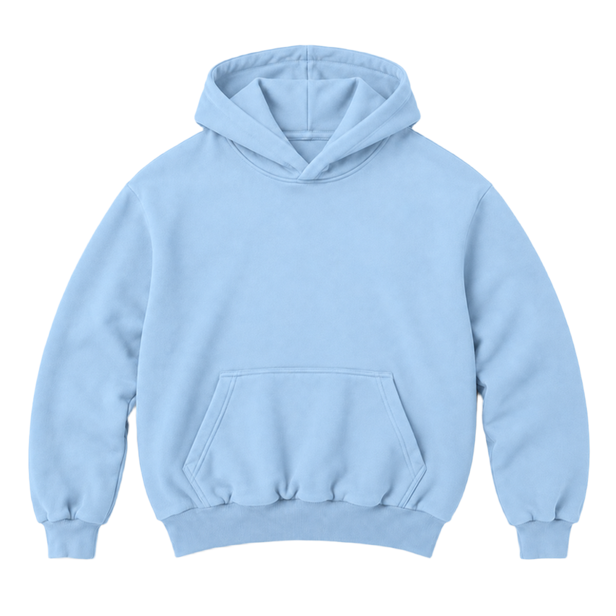 Hoodie FOLD coupe balloon, coloris bleu clair, vue de face