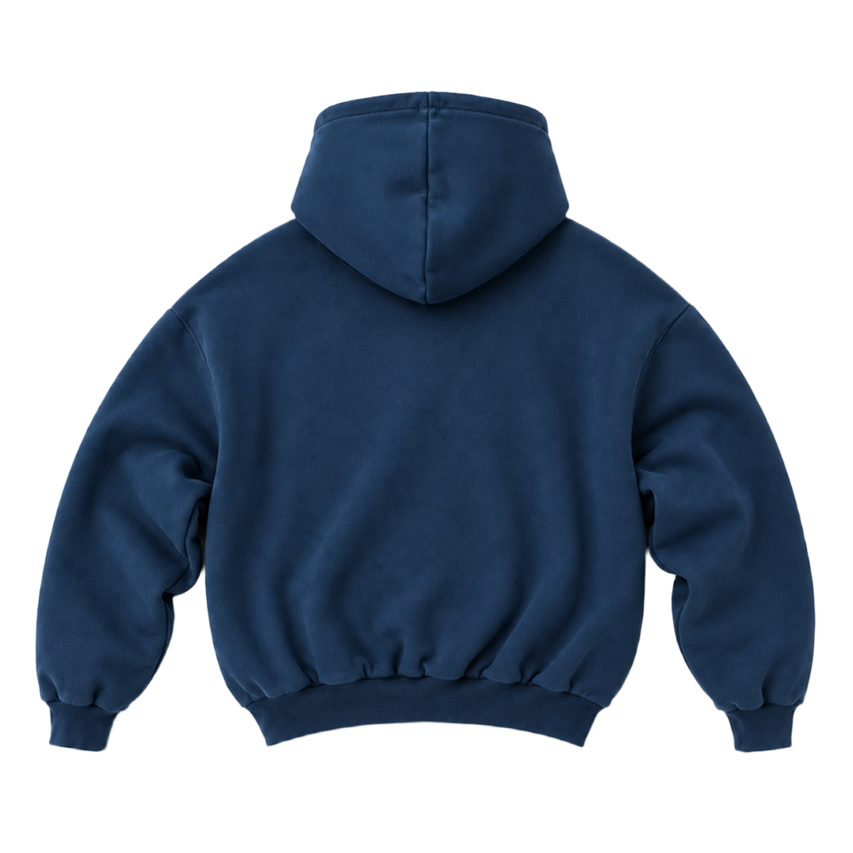 Hoodie FOLD coupe balloon, coloris bleu petrole, vue de dos