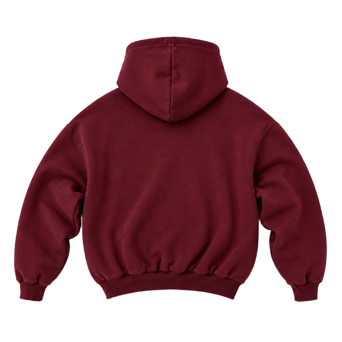 Hoodie FOLD coupe balloon, coloris bordeaux, vue de dos
