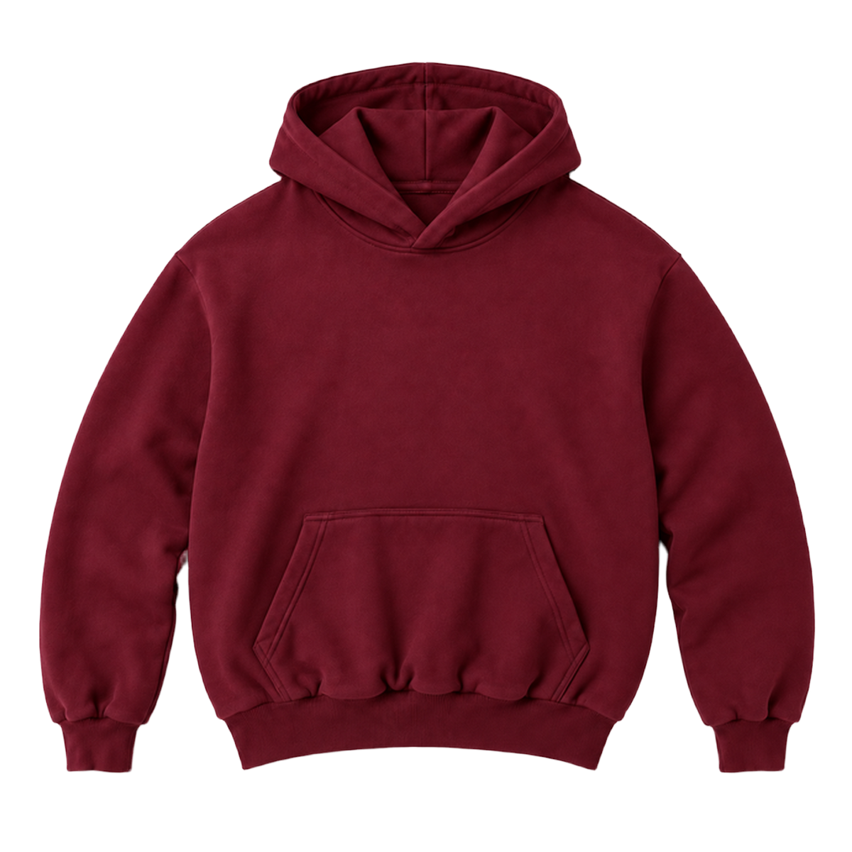 Hoodie FOLD coupe balloon, coloris bordeaux, vue de face