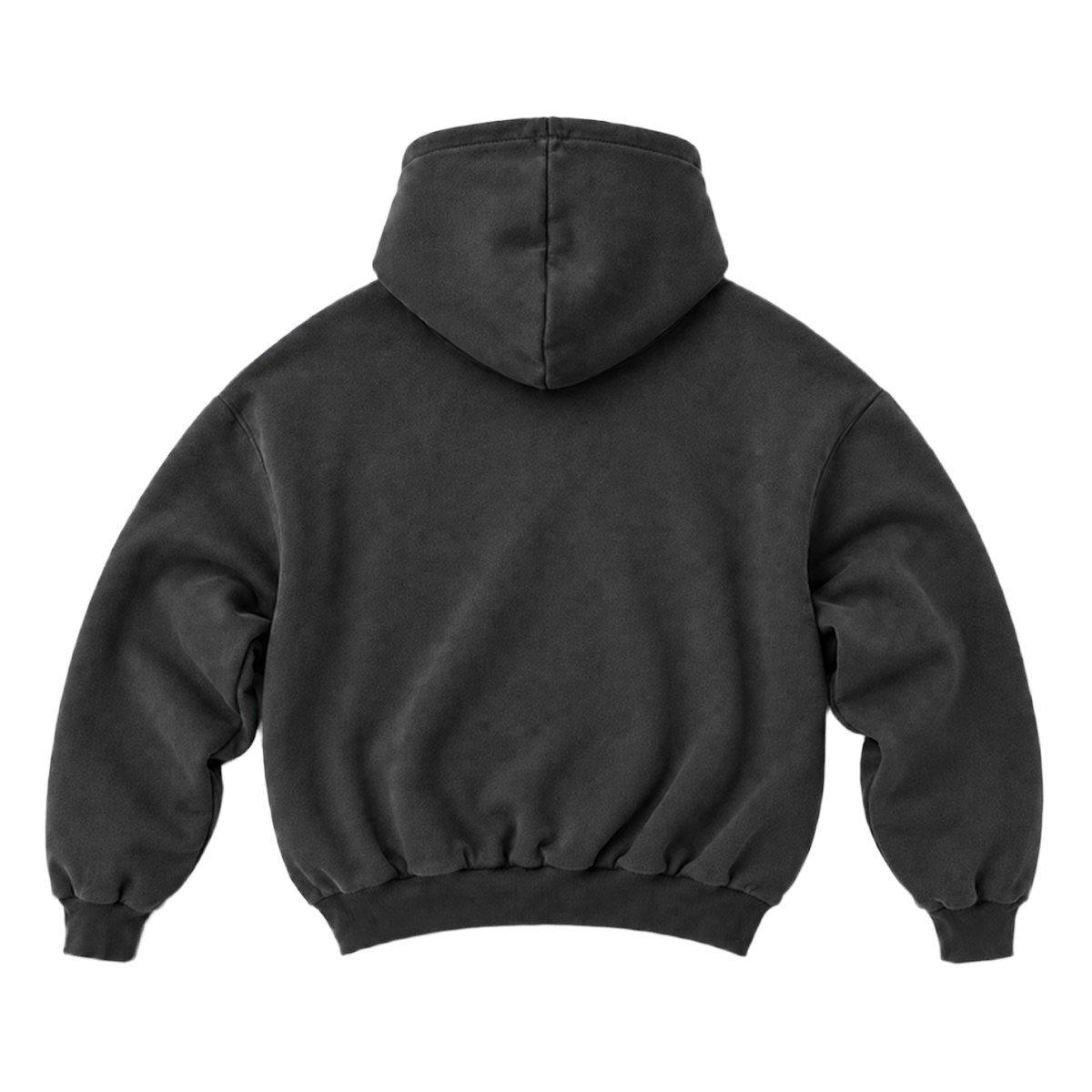 Hoodie FOLD coupe balloon, coloris gris fonce, vue de dos