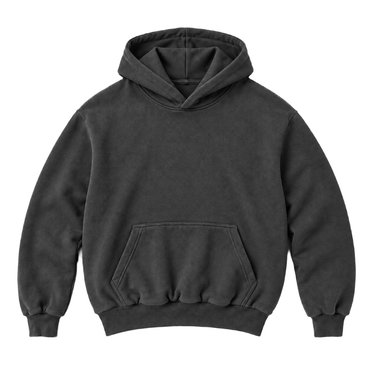 Hoodie FOLD coupe balloon, coloris gris fonce, vue de face