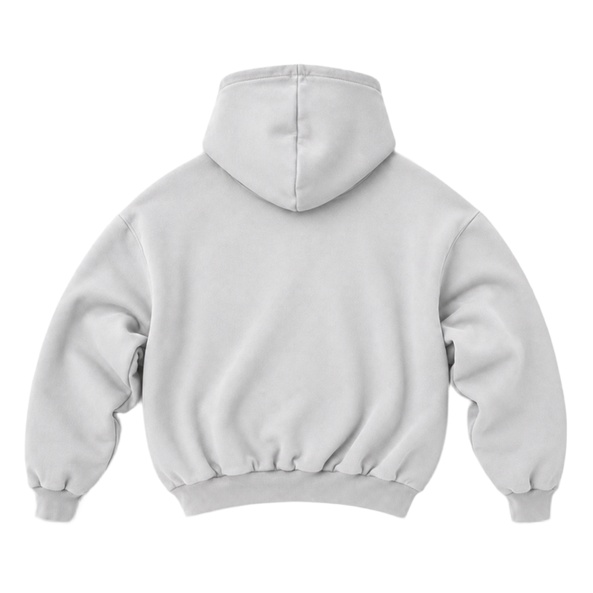 Hoodie FOLD coupe balloon, coloris gris froid, vue de dos