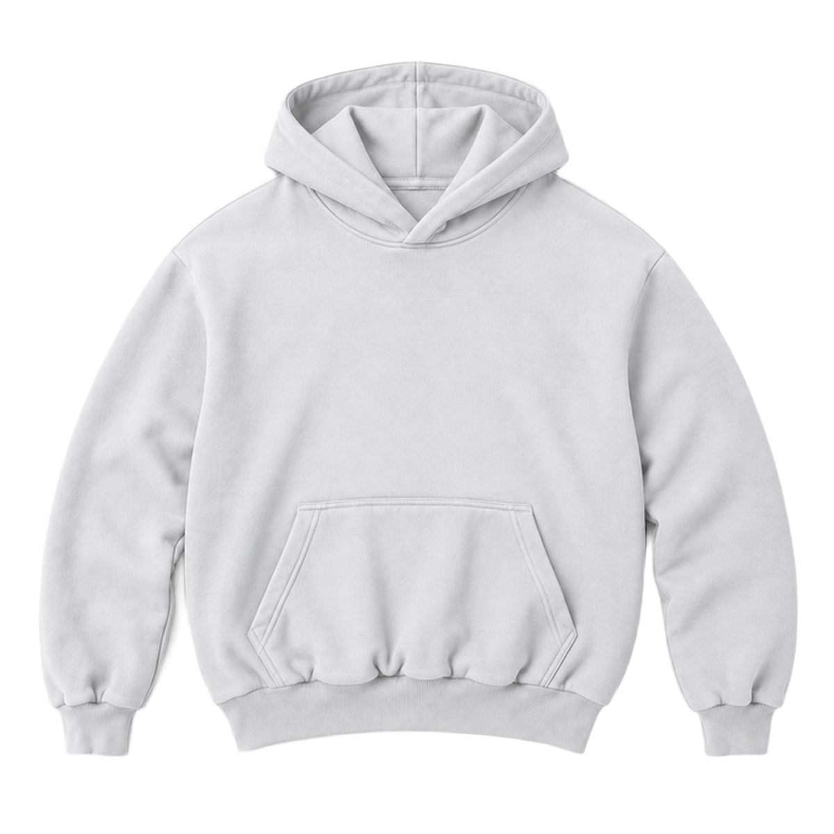 Hoodie FOLD coupe balloon, coloris gris froid, vue de face