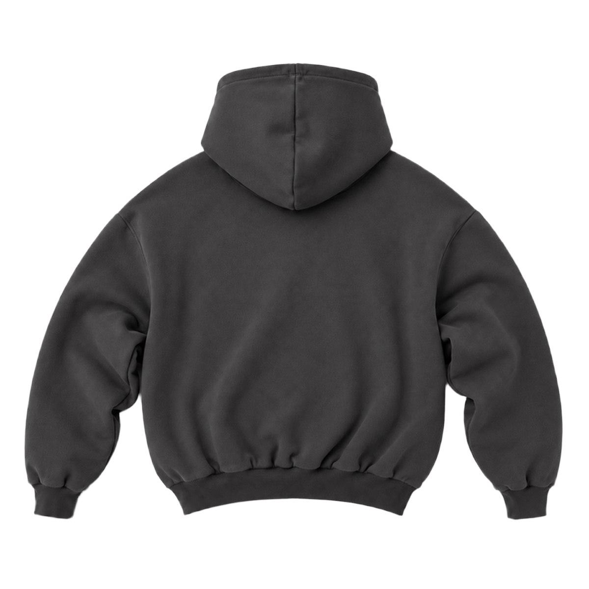 Hoodie FOLD coupe balloon, coloris gris profond, vue de dos