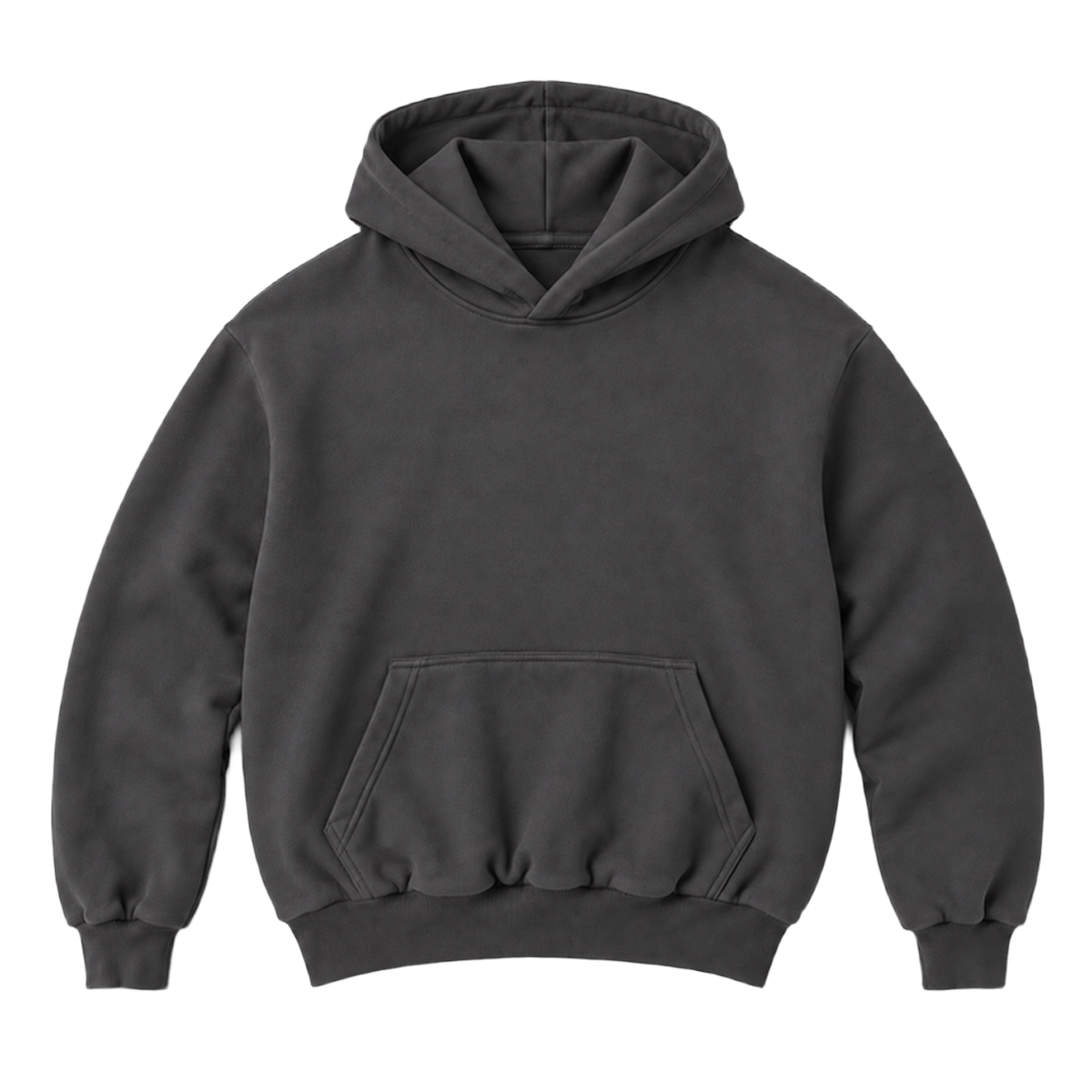 Hoodie FOLD coupe balloon, coloris gris profond, vue de face