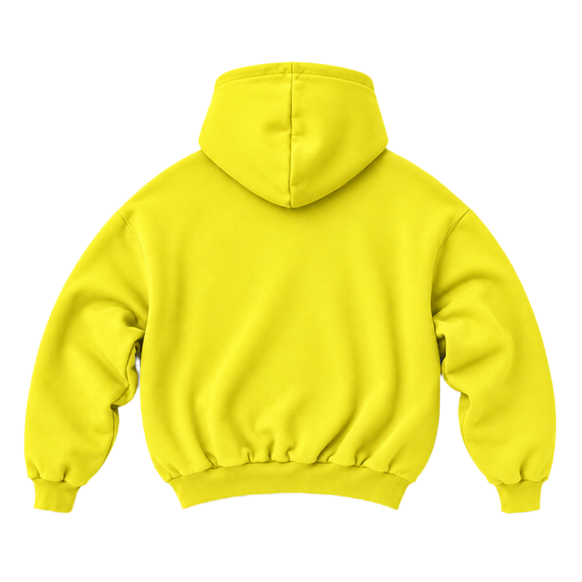 Hoodie FOLD coupe balloon, coloris jaune, vue de dos