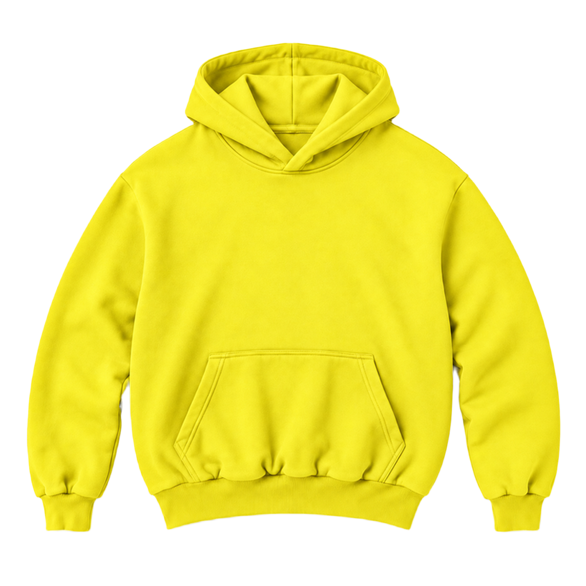Hoodie FOLD coupe balloon, coloris jaune, vue de face