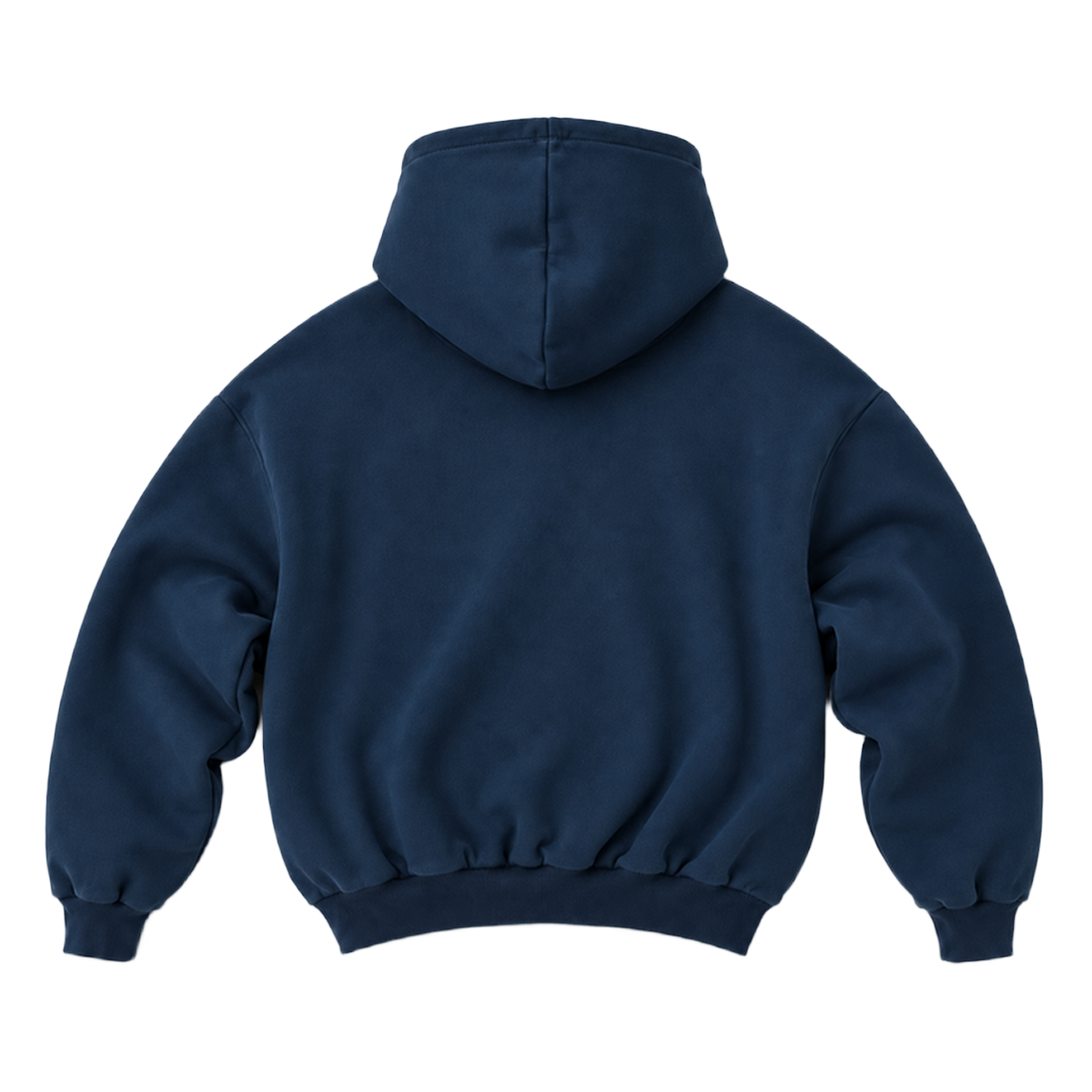 Hoodie FOLD coupe balloon, coloris marine fonce, vue de dos