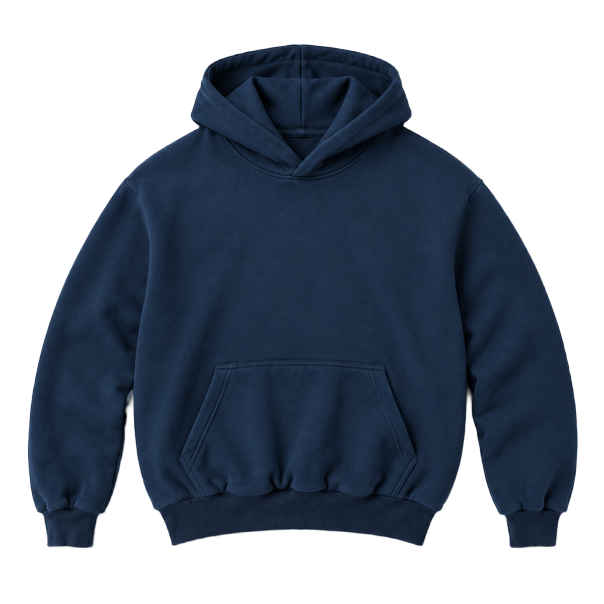Hoodie FOLD coupe balloon, coloris marine fonce, vue de face
