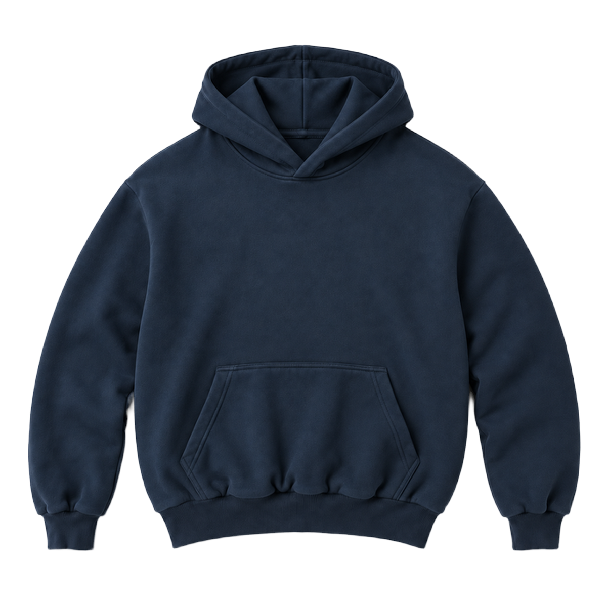Hoodie FOLD coupe balloon, coloris marine profond, vue de face
