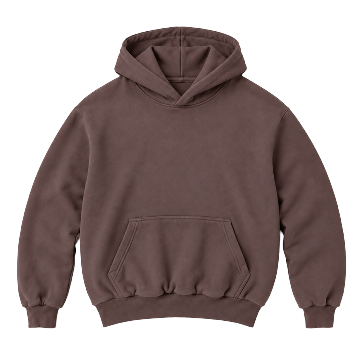 Hoodie FOLD coupe balloon, coloris marron, vue de face