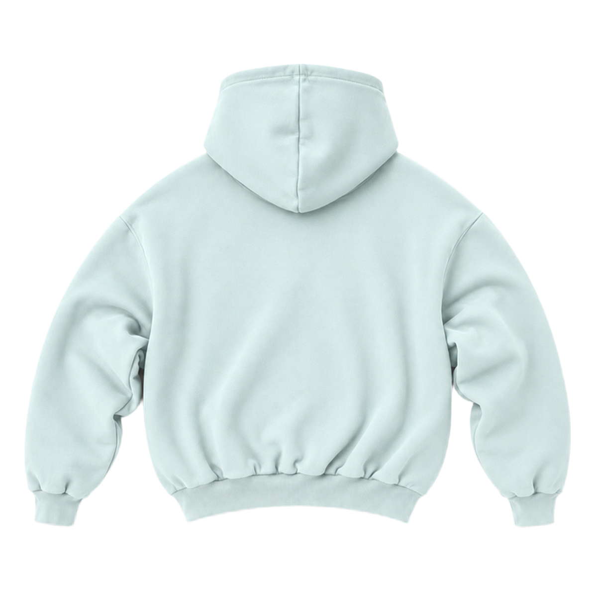 Hoodie FOLD coupe balloon, coloris menthe, vue de dos