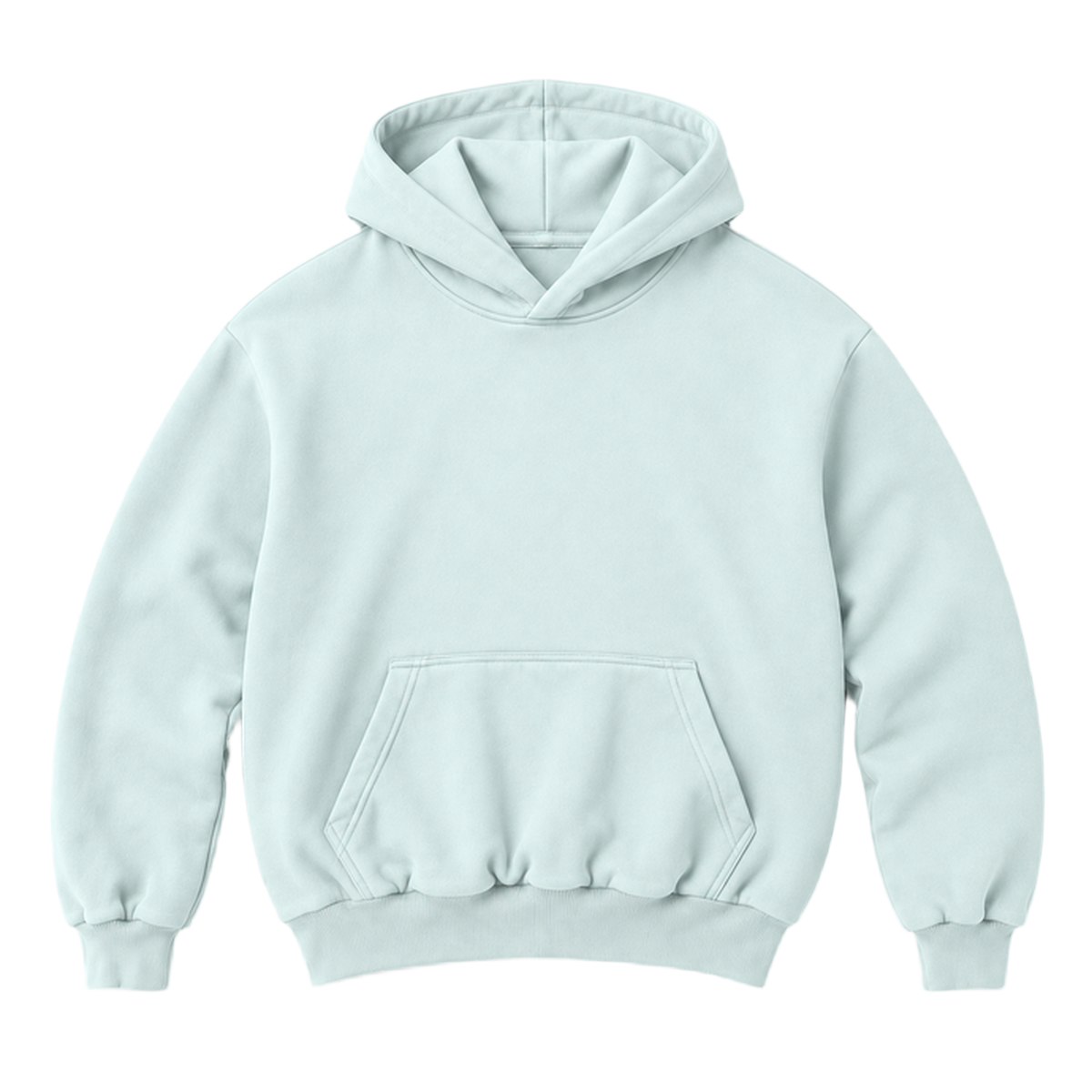 Hoodie FOLD coupe balloon, coloris menthe, vue de face