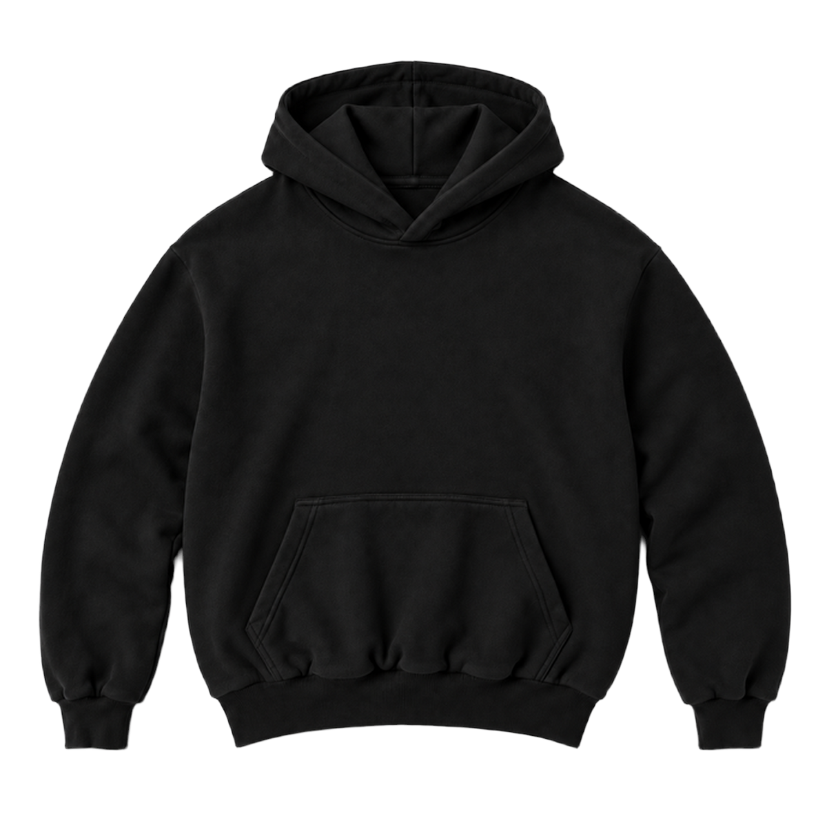 Hoodie FOLD coupe balloon, coloris noir, vue de face