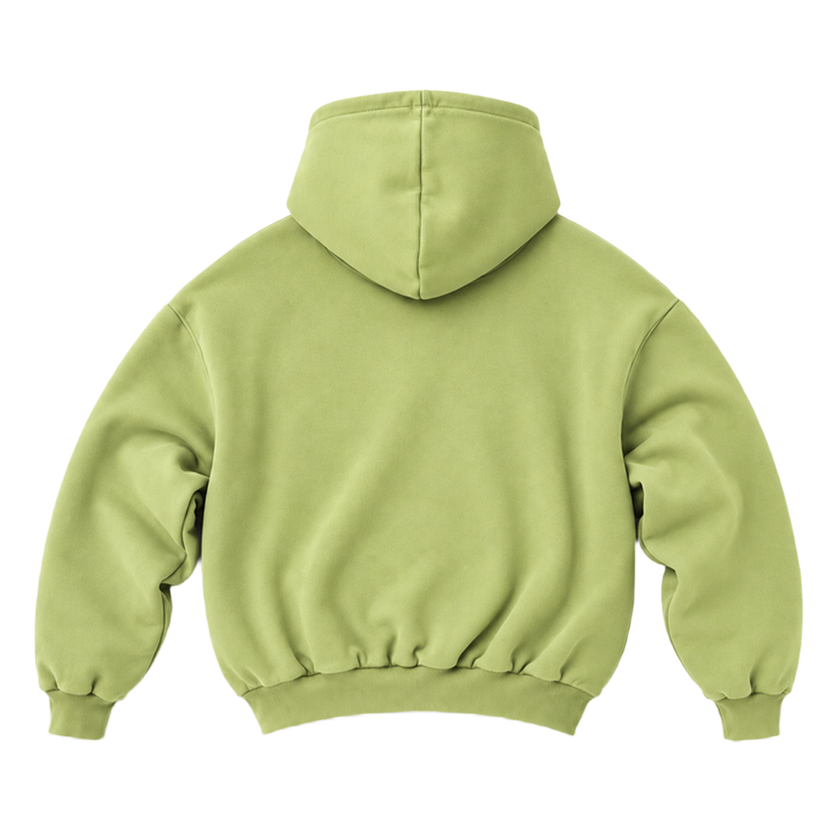 Hoodie FOLD coupe balloon, coloris pistache, vue de dos