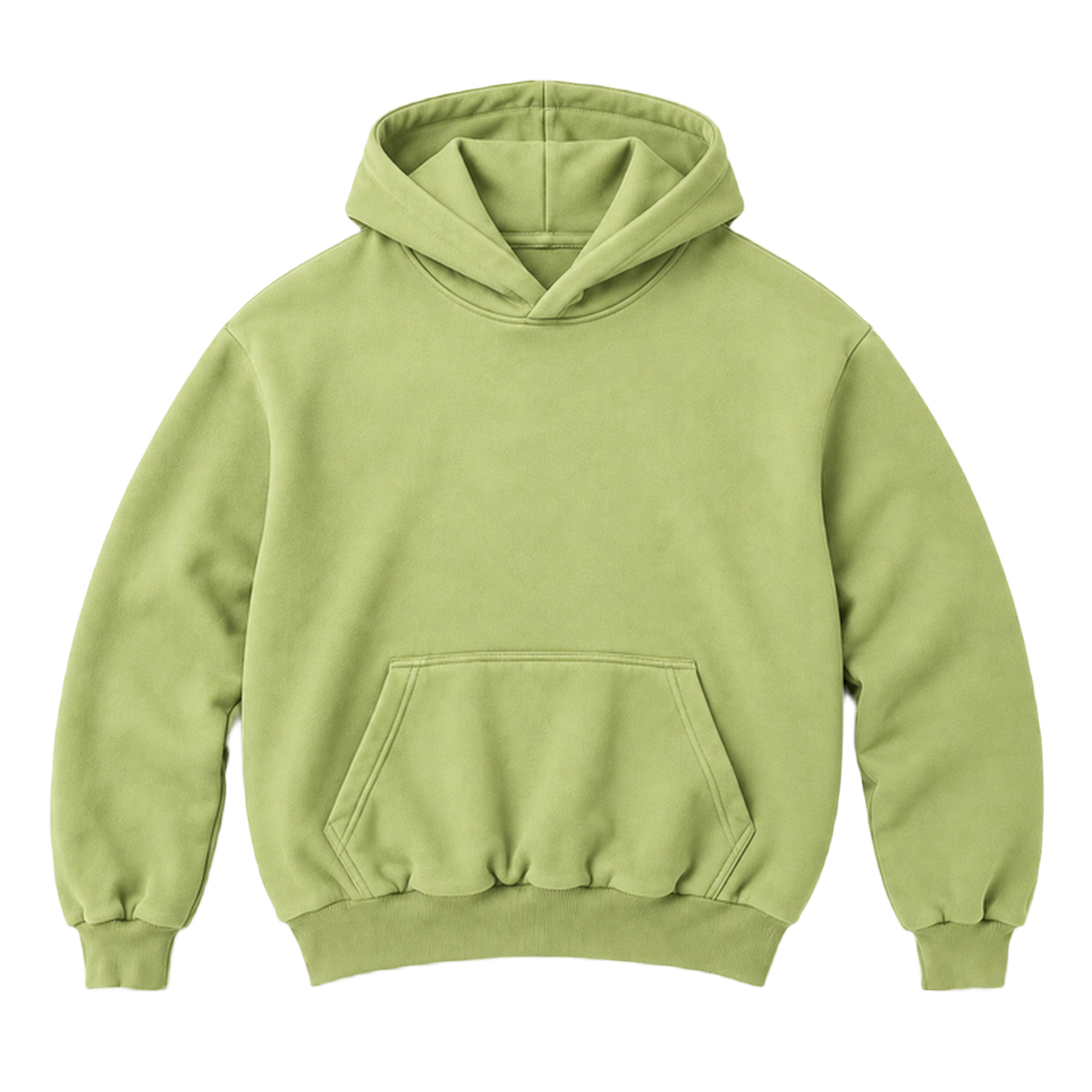 Hoodie FOLD coupe balloon, coloris pistache, vue de face