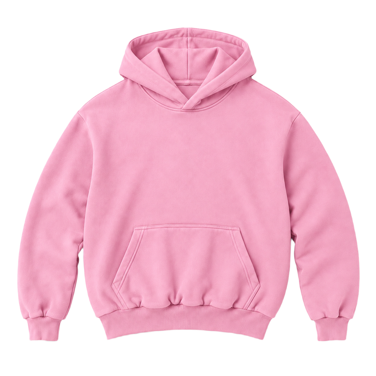 Hoodie FOLD coupe balloon, coloris rose clair, vue de face