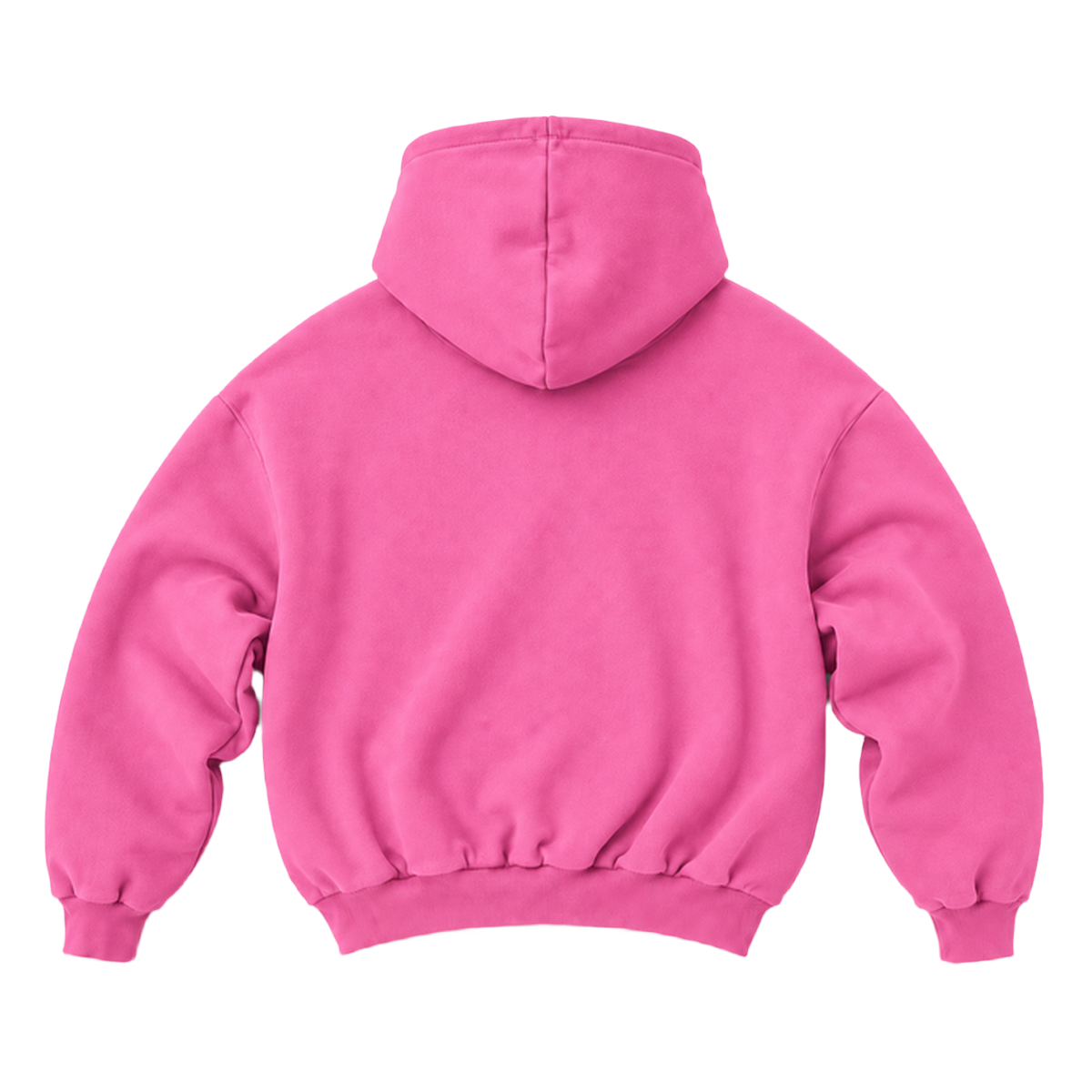 Hoodie FOLD coupe balloon, coloris rose, vue de dos