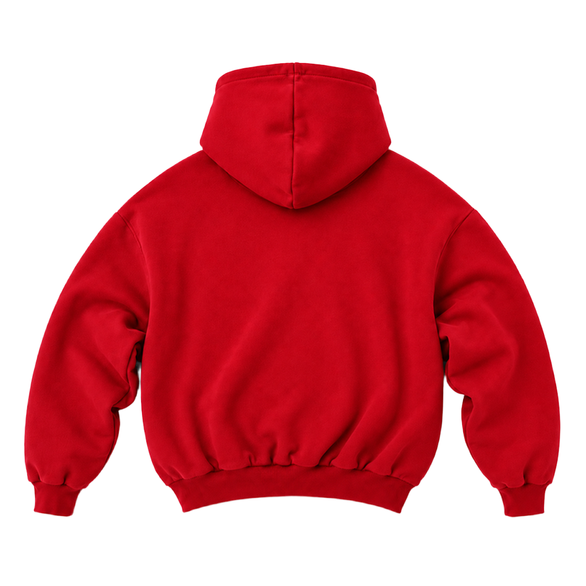 Hoodie FOLD coupe balloon, coloris rouge, vue de dos