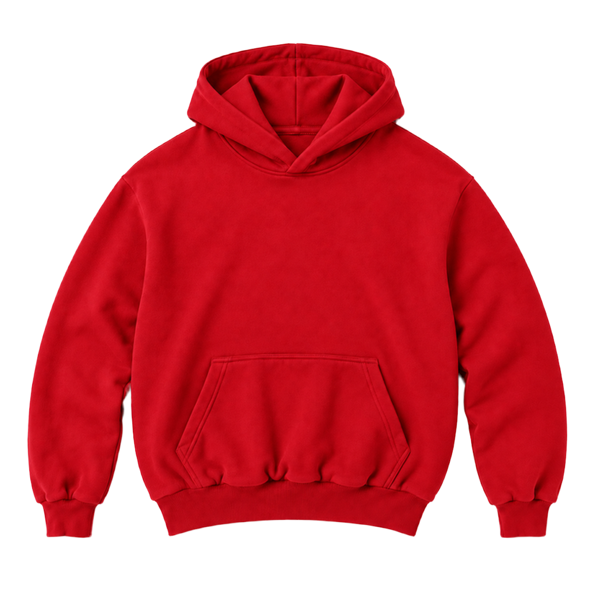 Hoodie FOLD coupe balloon, coloris rouge, vue de face