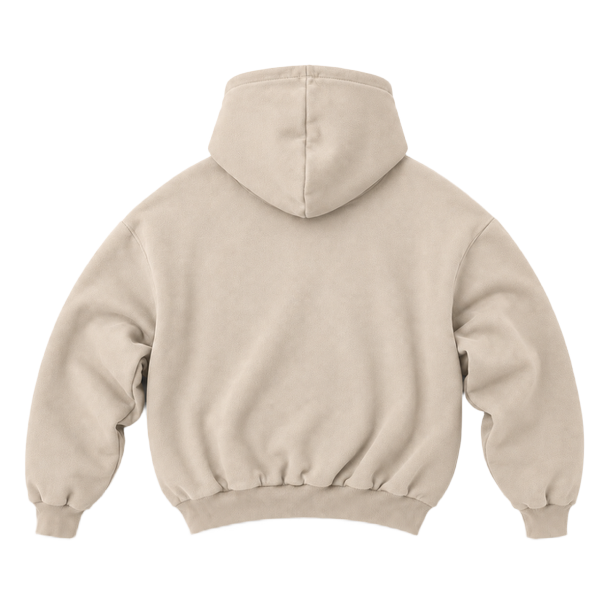 Hoodie FOLD coupe balloon, coloris sable, vue de dos