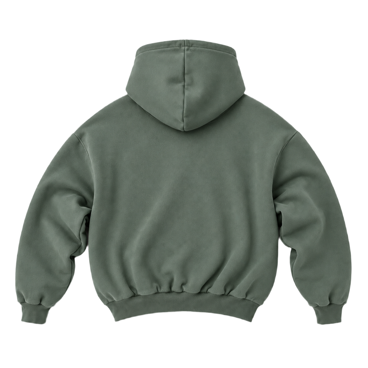Hoodie FOLD coupe balloon, coloris sauge, vue de dos