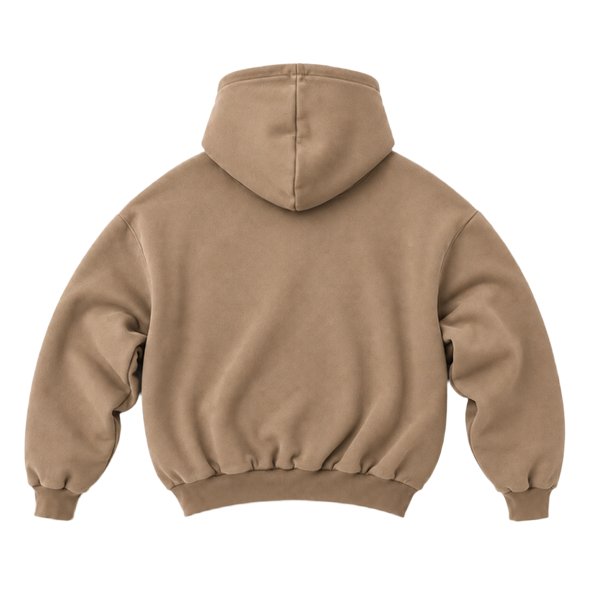 Hoodie FOLD coupe balloon, coloris taupe, vue de dos