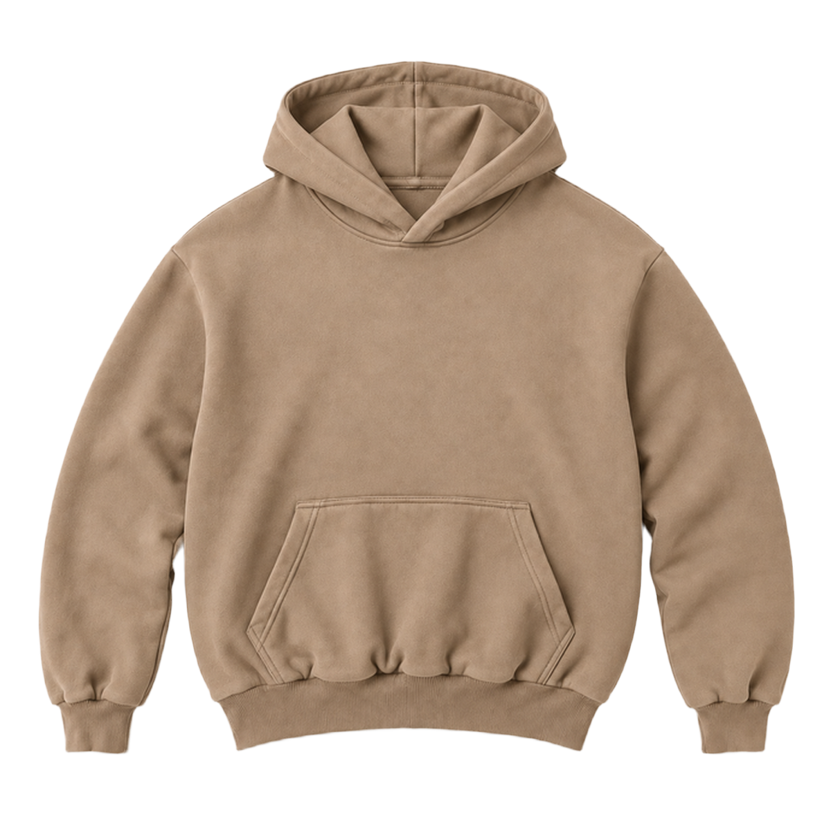 Hoodie FOLD coupe balloon, coloris taupe, vue de face