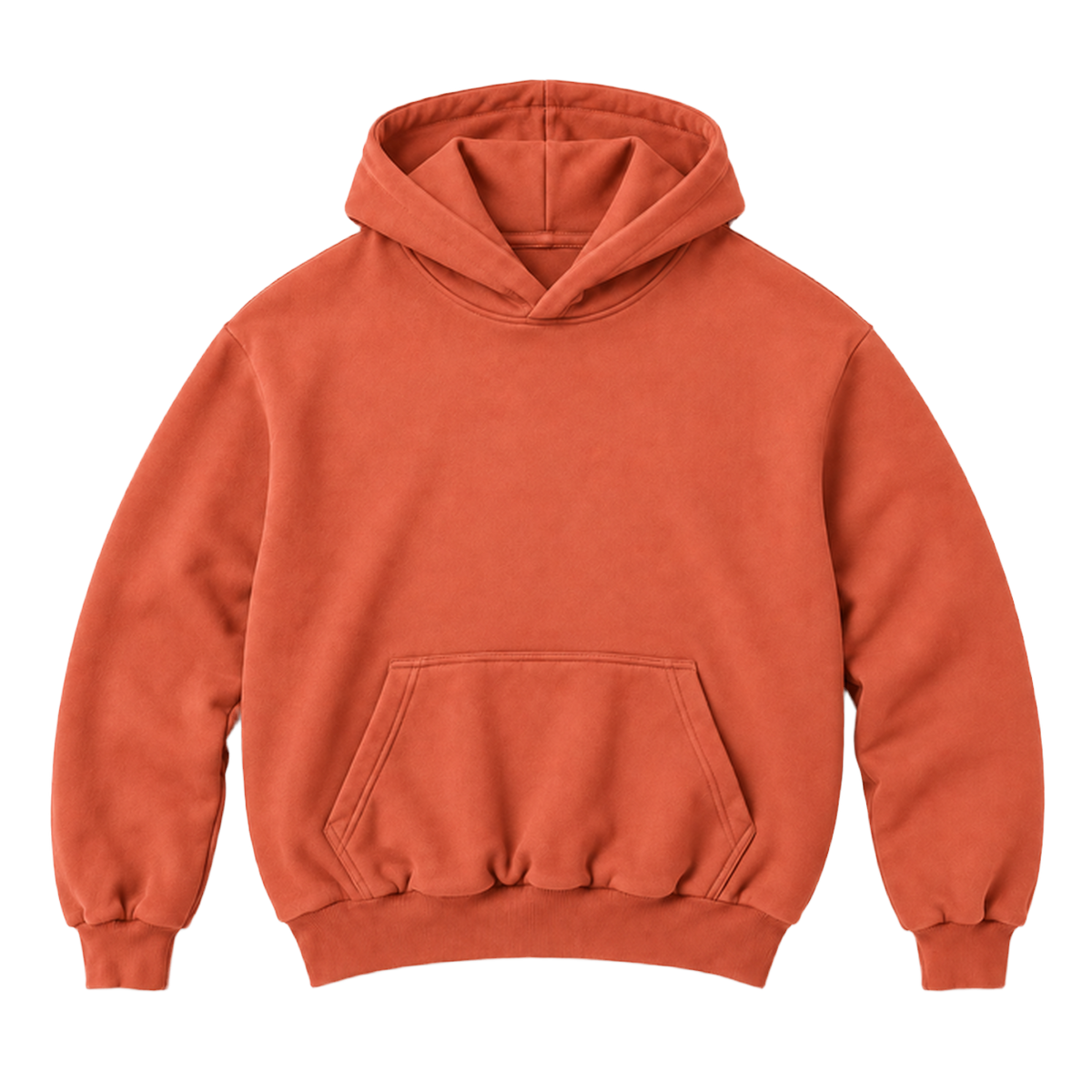Hoodie FOLD coupe balloon, coloris terracotta, vue de face