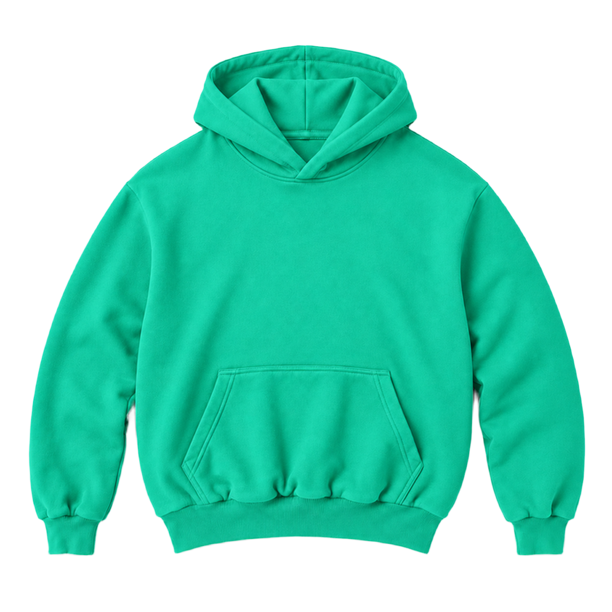 Hoodie FOLD coupe balloon, coloris vert, vue de face