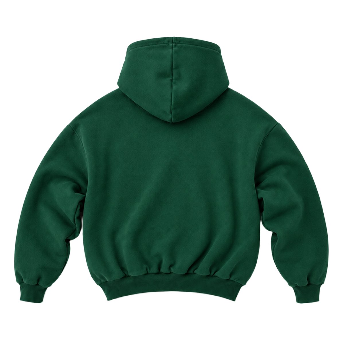 Hoodie FOLD coupe balloon, coloris vert fonce, vue de dos