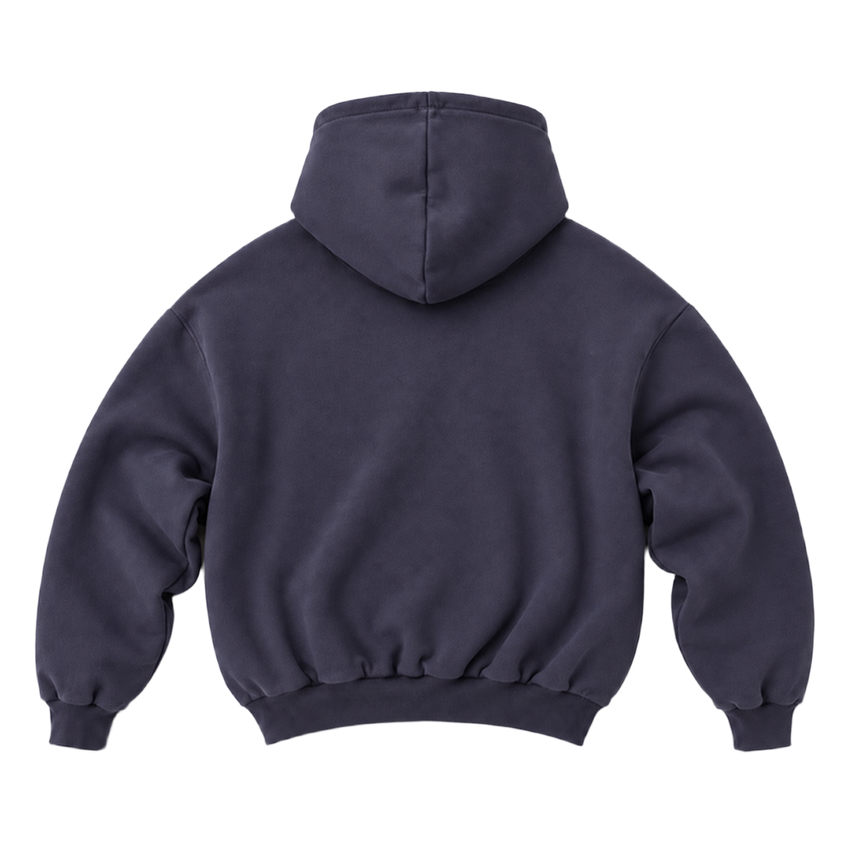 Hoodie FOLD coupe balloon, coloris violet fonce, vue de dos