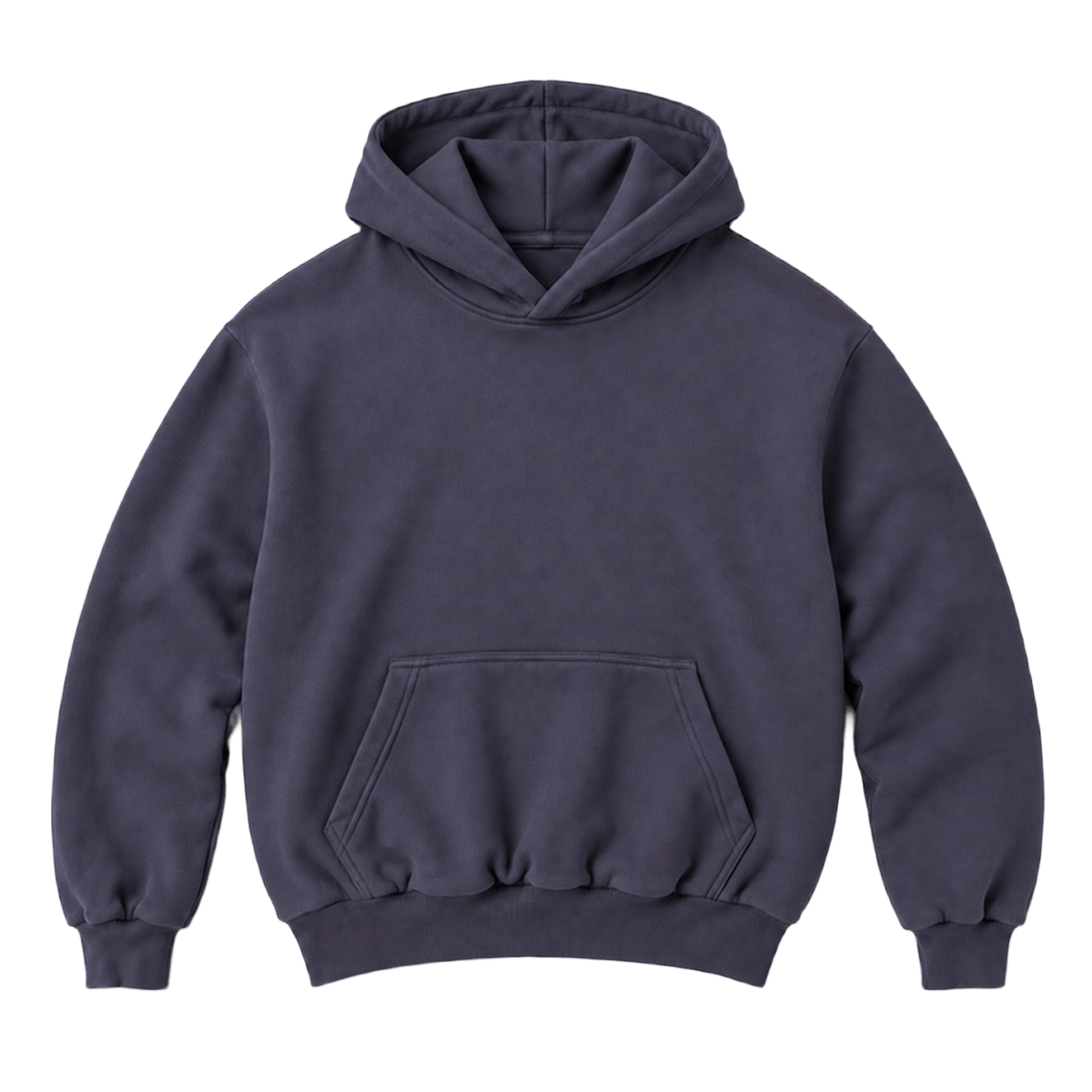 Hoodie FOLD coupe balloon, coloris violet fonce, vue de face