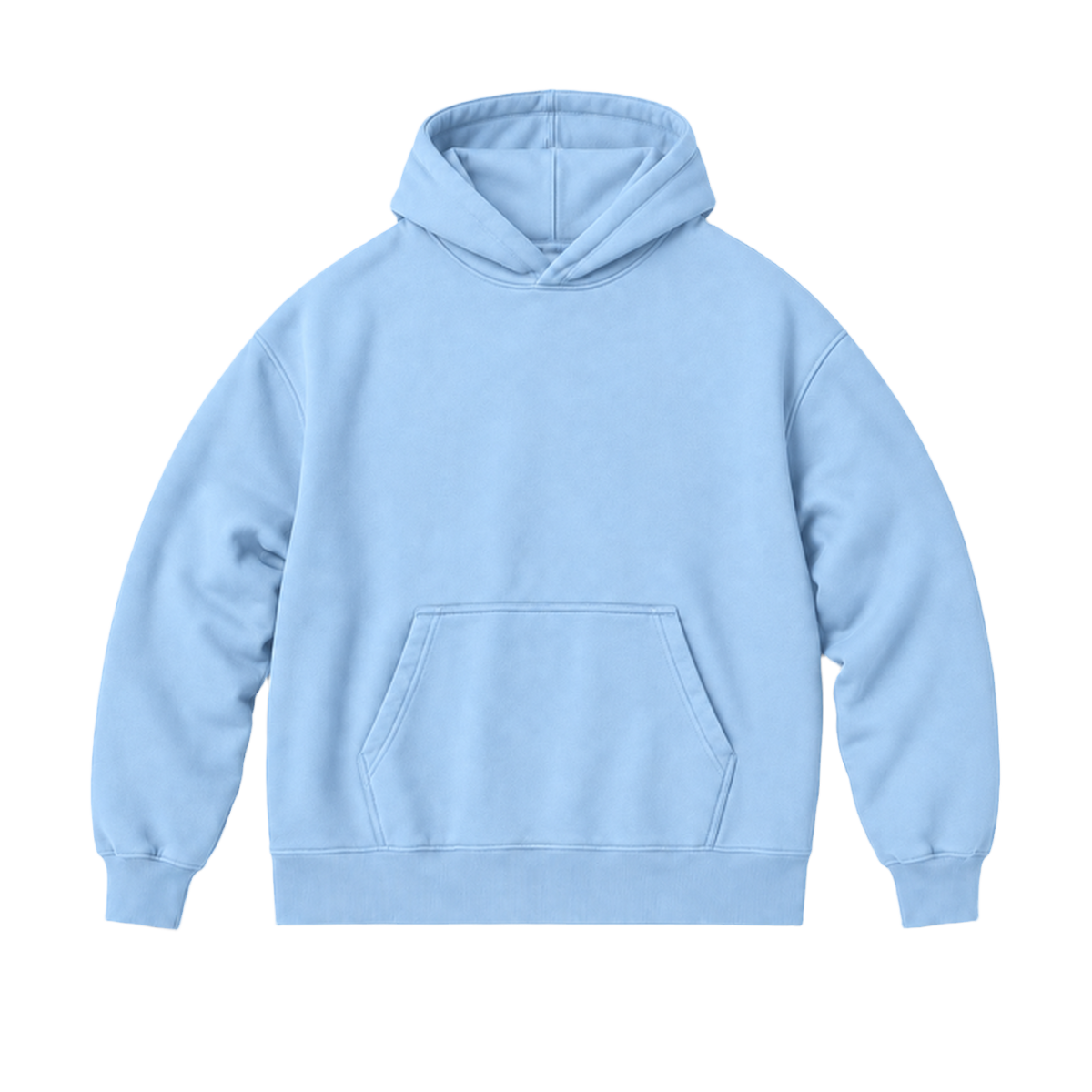 Hoodie FRAME coupe oversized, coloris bleu clair, vue de face