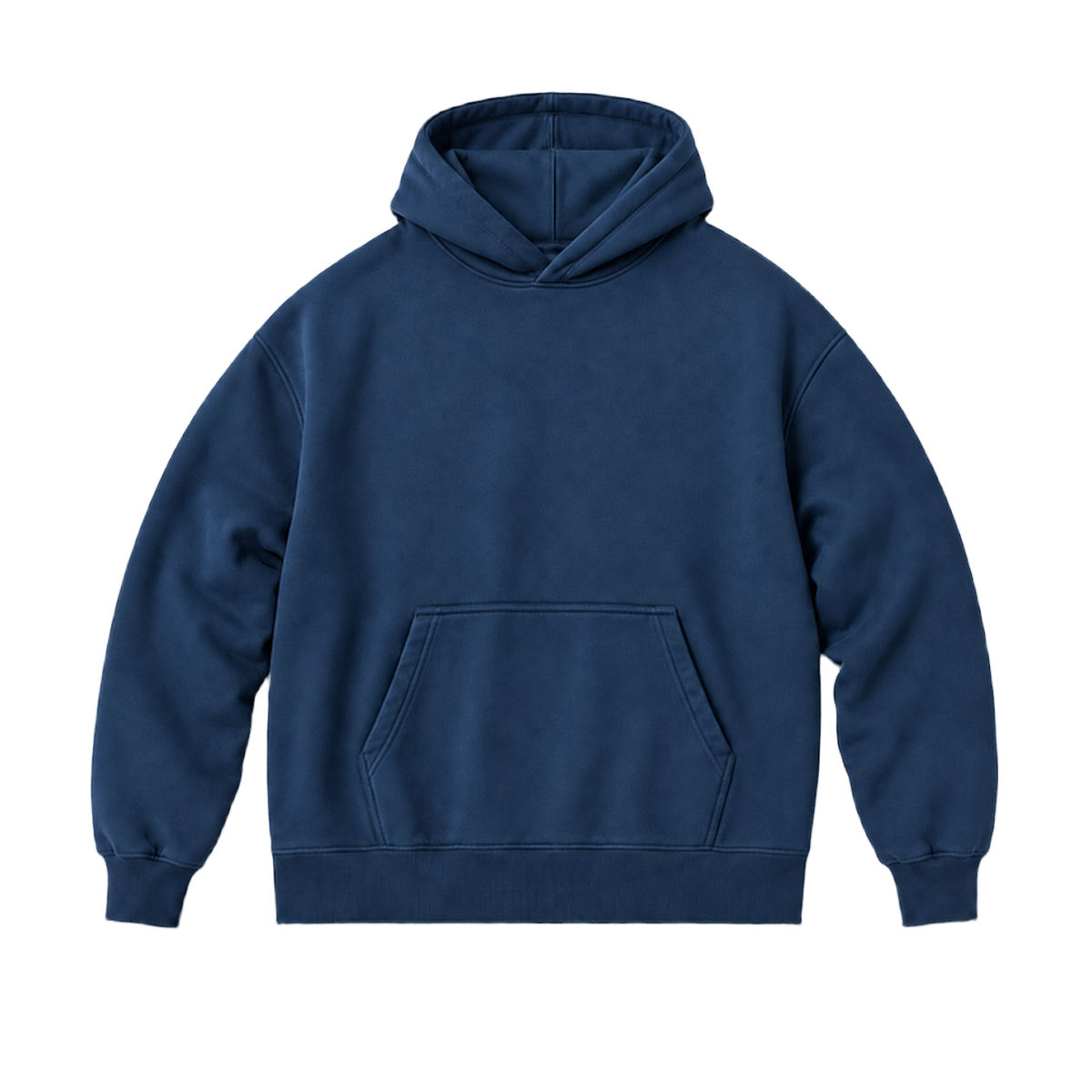 Hoodie FRAME coupe oversized, coloris bleu petrole, vue de face