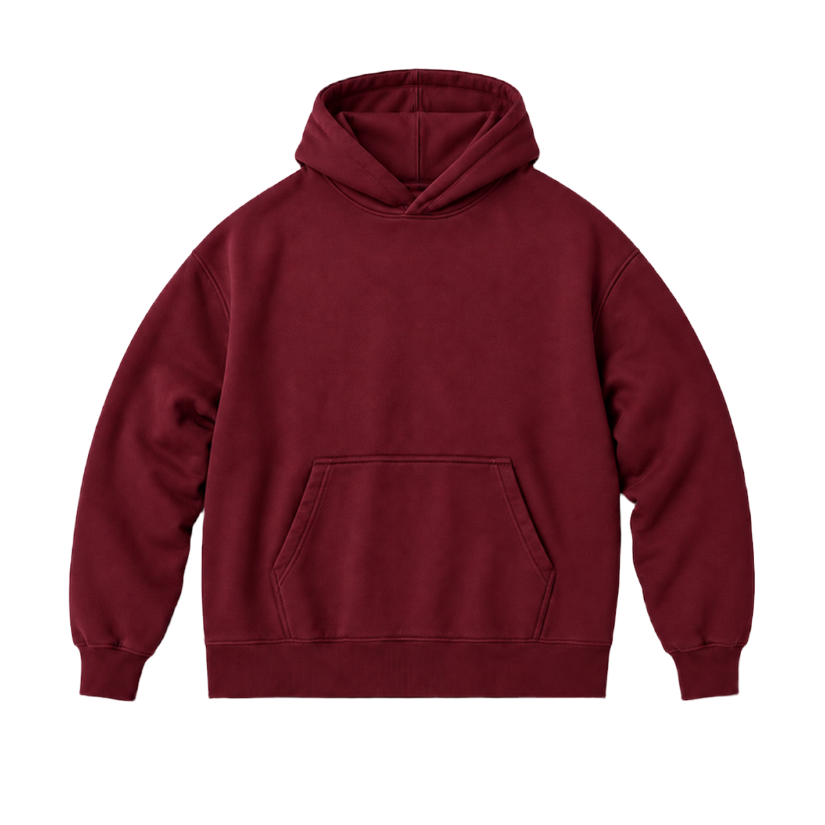 Hoodie FRAME coupe oversized, coloris bordeaux, vue de face